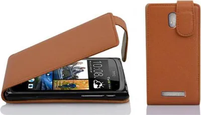 Produktbild von Cadorabo Schutzhülle für HTC Desire 500 Hülle in Braun Flip Etui Handyhülle Case Cover Kunstleder