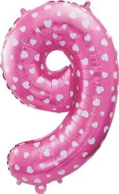 Produktbild von Aufblasbare Ziffern '9' rosa 61 cm