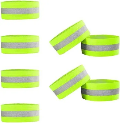 Immagine prodotto di Nastro riflettente per biciclette, braccialetti elastici, nastro riflettente di sicurezza, per donne, bambini, uomini, verde fluorescente