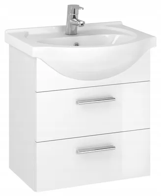 Produktbild von Badmöbel Set mit Waschbecken Keramik 50 cm ASPEN Waschtisch 4 Farbvariante Weiss AM-ZET-140-27