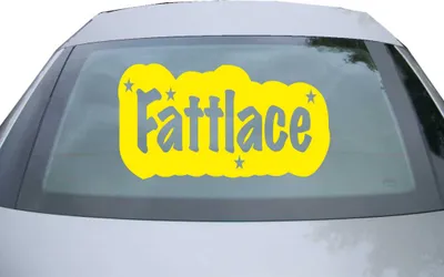 Produktbild von Indigos UG - Aufkleber Heckscheibe & Motorklappe DE2448 - gelb - 600x329 mm - Fatlace - Auto Scheiben Fenster Heckklappe Tuning Racing JDM - Die cut