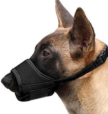 Produktbild von Maulkorb Hund Verstellbar Weiches und Atmungsaktives Mesh Maulkorb für Hunde, Größe: L