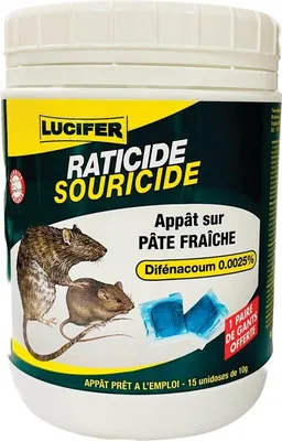 Immagine prodotto di Raticida Souricide Lucifer 150 g - Eliminazione rapida dei roditori - Lucifer