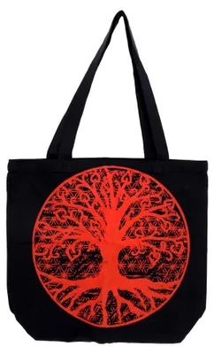 Produktbild von Hochwertige Boho Canvas Shopper Tasche, Mandala Yoga Schulterbeutel, Uni - Erwachsene, 40x44x24 cm