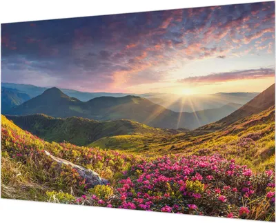 Produktbild von Wandtapete - Dekorative Tapete für Wohnzimmer - Tapetenfolie für Wanddekoration - 152x104 cm - Bergpanorama