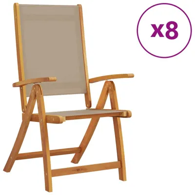 Produktbild von Gartenstühle 8 Stk. Klappbar Massivholz Akazie und Textilene