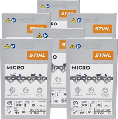 Immagine prodotto di Stihl 6x 3/8" Picco Micro Mini 3 (PMM3) catena per sega 40 cm 3/8" P 1,3 mm 55 TG 6 pezzi ( 6x 36100000055 )