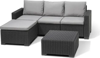Produktbild von Keter California Chaiselounge Set für 3-4 Personen mit Tisch, wetterfest