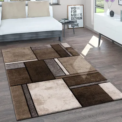 Immagine prodotto di Tappeto soggiorno a pelo corto vintage lavorato a mano taglio sagomato effetto 3D melange dimensioni 200x290 cm