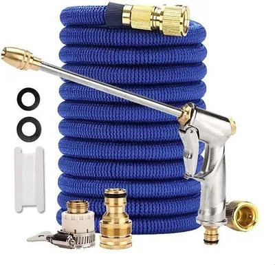 Produktbild von Famanu Gartenschlauch Flexibel - Ausziehbar bis 12 m - Blau