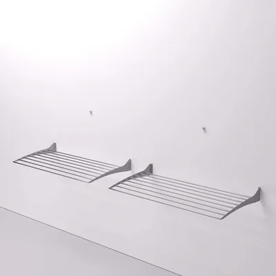 Image de 2x Séchoir à linge mural, Séchoir à linge pour murs, verrouillable Corde à linge pour l'intérieur et l'extérieur en aluminium et acier, Foxydry Fold 100 cm