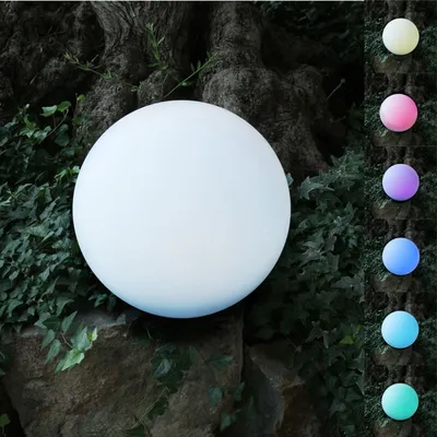 Image de Lampe de jardin solaire à LED Boule 30cm Boule lumineuse Lampe de jardin Changeur de couleur Déco