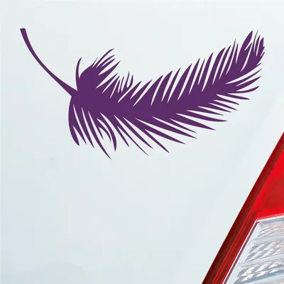 Produktbild von Auto Aufkleber Feder Federn Tuning Deko Vintage 10x5,5 cm Lila Sticker Heckscheibenaufkleber