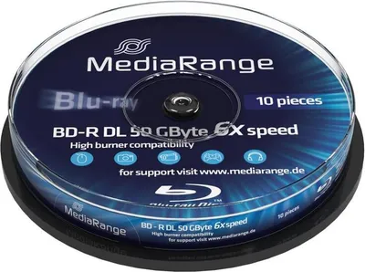 Produktbild von MediaRange MR507, BD-R, 120 mm, 50 GB, 405 nm, 6x, Tortenschachtel