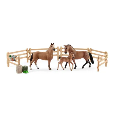 Obrázek produktu pro schleich HORSE CLUB Hanoverian family in the pasture, 5 rok/roky, Hnědá