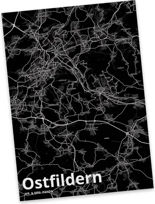 Produktbild von Mr. & Mrs. Panda Postkarte Ostfildern - Geschenk, Postkarten, Grußkarte, Fotokarte, Stadt, Dorf Karte Landkarte Map Stadtplan, einzelkarte, Ansichtskarten