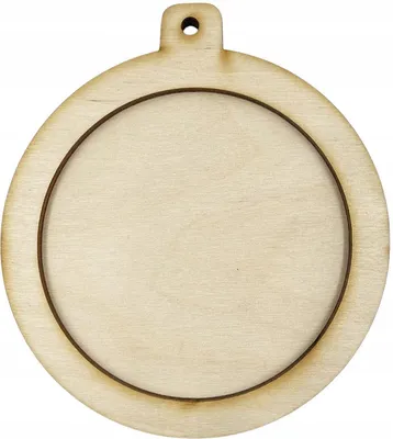 Image de BOULE EN BOIS avec cadre Pendentif en bois Boule de Noël à décorer Boule 10cm