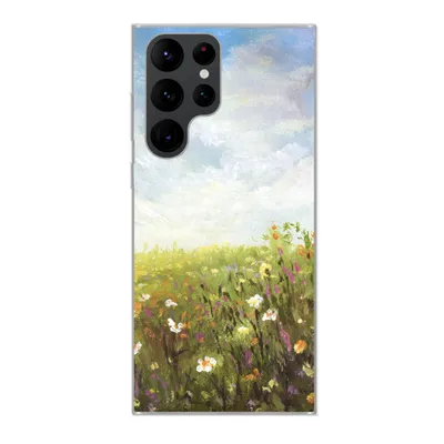 Produktbild von MuchoWow® Handyhülle Schutzhülle Hülle für Samsung Galaxy S22 Ultra Sommer - Blumen - Ölfarbe Silikon Softcase Handy Hülle - Abbildung