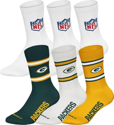 Produktbild von NFL Uni Socken, 6er Pack - NFL Teams, 6Pack Crew Socks, Football, Logo, Baumwollmischung Green Bay Packers/Weiß 39-42