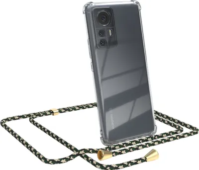 Produktbild von EAZY CASE Handykette kompatibel mit Xiaomi 12 Pro, Handyhülle mit Umhängeband, Handykordel, Schutzhülle Clear, Band in Grün