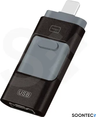 Produktbild von SOONTEC 128 GB 3.0 USB-Stick Memory Stick 3 in 1 MICRO USB / USB / Lightning für iPhone (Schwarz)