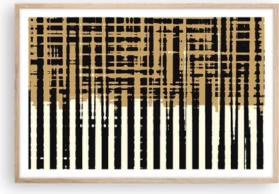 Produktbild von Gerahmtes Poster - Rahmen in heller Eiche - Abstraktion Weiß Gürtel - 91,5x61 cm - Wand Bild - Wanddeko - Wandbilder - Kunstposter - Wandposter - Bilderrahmen - Bilder - Kunstdruck - P2NAA91x61-4857