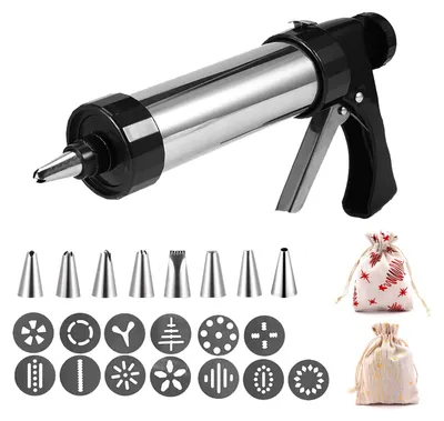 Immagine prodotto di Solidchoice - Set per biscotti in acciaio inossidabile con 13 dischi e 8 beccucci per glassa