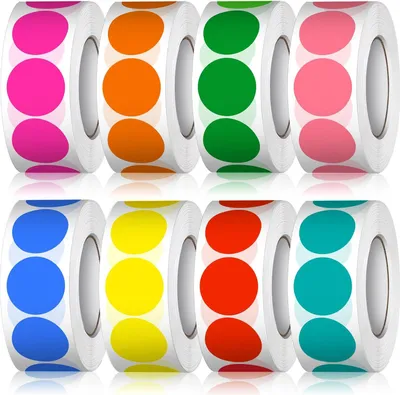 Produktbild von 3000 Stück Klebepunkte Bunt 20mm Punkt Aufkleber Markierungspunkte Farbkodierung Runde Aufkleber Klebeetiketten Rund Etiketten für DIY Büro Kalende 500 Stücke/Rolle (6 Rollen) Adhesive Dots mehrfarbig
