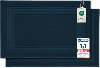 Immagine prodotto di Set di due tappetini, dimensioni 50x70 cm, 100% cotone, ideali per il bagno e la doccia