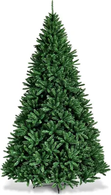 Produktbild von Klappbarer Weihnachtsbaum, Künstlicher Tannenbaum aus PVC, Kunst Christbaum für Zuhause/Outdoor, Festtagsdekoration mit Metallständer, Grün (270cm)