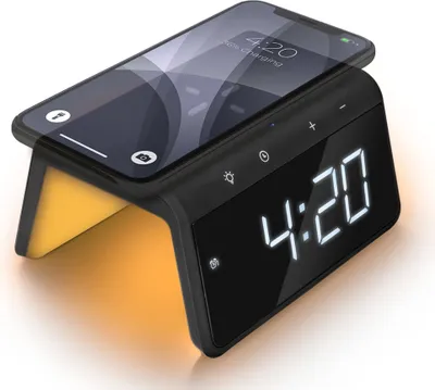 Image de Caliber Jupiter Réveil numérique avec chargeur sans fil - Double alarme - veilleuse et réveil (HCG019QI-BA)