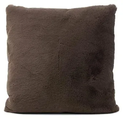 Produktbild von GÖZZE Fellimitat Kissen weiches flauschiges Dekokissen in pflegeleichter Felloptik Taupe 60 x 60 cm