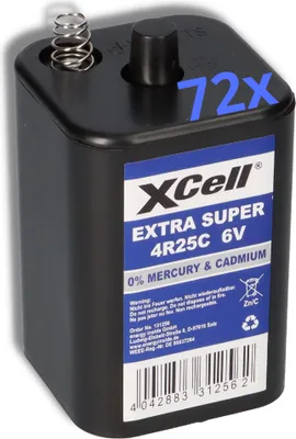 Zdjęcie produktu dla 72 akumulatory XCell 4R25C, 6V, 9,5Ah – przeznaczone do lamp budowlanych, sygnalizatorów i ogrodzeń elektrycznych
