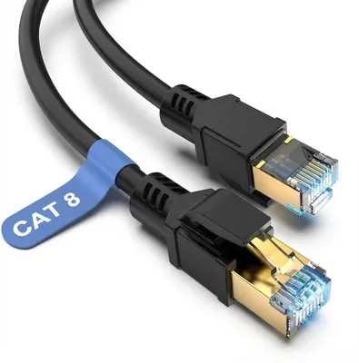 Productafbeelding van Netwerkkabel, CAT 8, voor netwerk, LAN en Ethernet, 2 meter, wit