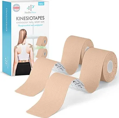 Produktbild von Health Press Kinesiologie-Tape 2 Rollen Hautfreundlich (5cm x 5m) in beige