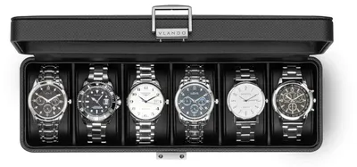 Produktbild von Uhrenbox Uhrenkoffer Uhrenaufbewahrung - 6 Uhren - Abschließbar - Glasdeckel