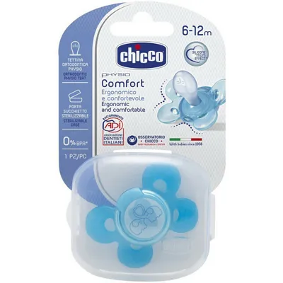 Image de Chicco PHYSIO COMFORT sucette en silicone, bleu, 6m+