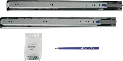 Produktbild von Schubladenschienen 450mm softclose Kugelführung - Vollauszug mit integrierter Dämpfung, 32-Systemlochung - 1 Paar