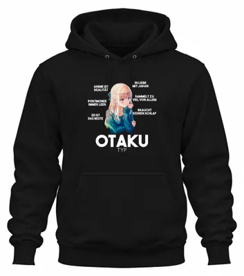Produktbild von OTAKU TYP Anime ist Realität Portmonee immer leer Japan Hoodie Kapuzenpullover, Schwarz, XXL