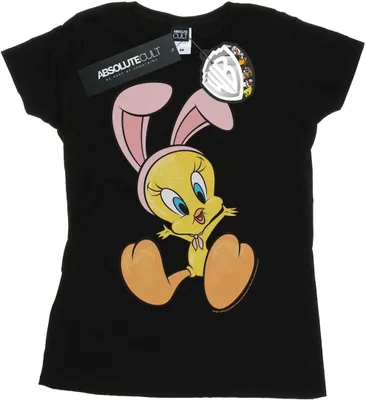 Produktbild von Looney Tunes - "Tweety Pie Bunny Ears" T-Shirt für Damen BI27618 (M) (Schwarz)