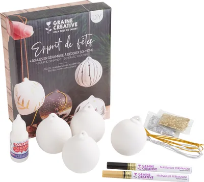 Produktbild von Graine Creative Bastelset Keramikkugeln gestalten 5 - 10 cm