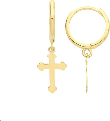 Produktbild von Chice 9 Karat (375) Gold kreuz Damen - Paar Ohrringe - 22mm*7mm; TRS26514