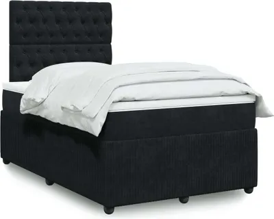 Image de Maison Exclusive - Sommier à lattes de lit avec matelas noir 120x190 cm velours
