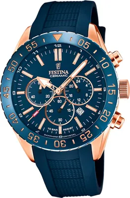 Image de Festina silicone sport hommes montre F20516/1 montre-bracelet bleu céramique D2UF20516/1