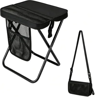 Produktbild von Campingstuhl faltbar 31 cm, bis 120 kg, schwarz, für Camping