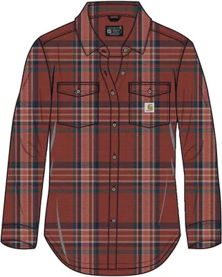 Produktbild von Carhartt Damen Shirt Fiber Series L/S Flannel Shirt | 107135, Farbe:spice red, Größe:XS