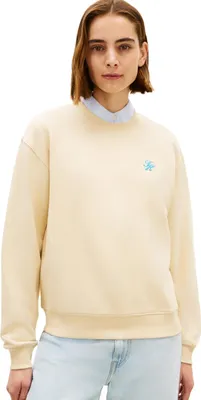 Immagine prodotto di Felpa da donna Tommy Hilfiger, modello "Th Script Reg", codice prodotto WW0WW48724, colore beige, taglia XL