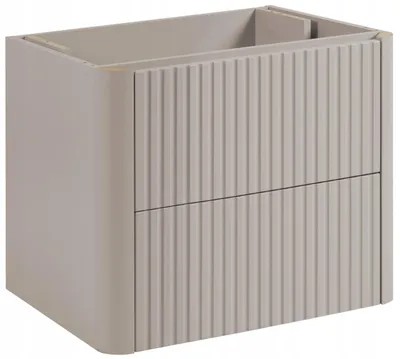 Produktbild von Rodan Waschbeckenunterschrank 60cm - Hängend - Geriffelt Beige - Push-to-Open - ohne Platte - LINEA
