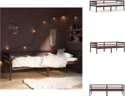 Obrázok produktu pre vidaXL Posteľ z masívu tmavohnedá borovica 90x200 cm - Postele a rámy postelí