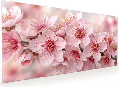 Produktbild von Küchenrückwand Spritzschutz Glas mit Motiv Kirschblütenzweig 40 x 40 cm